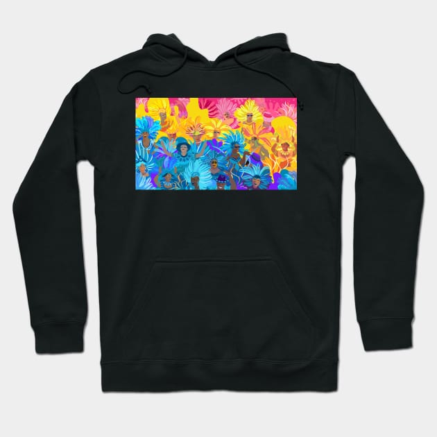 Samba Dancers, Music Festival, Mardi Gras Carnival Festive Arrangement Abstract Contemporary Modern Art Hoodie by sofiartmedia